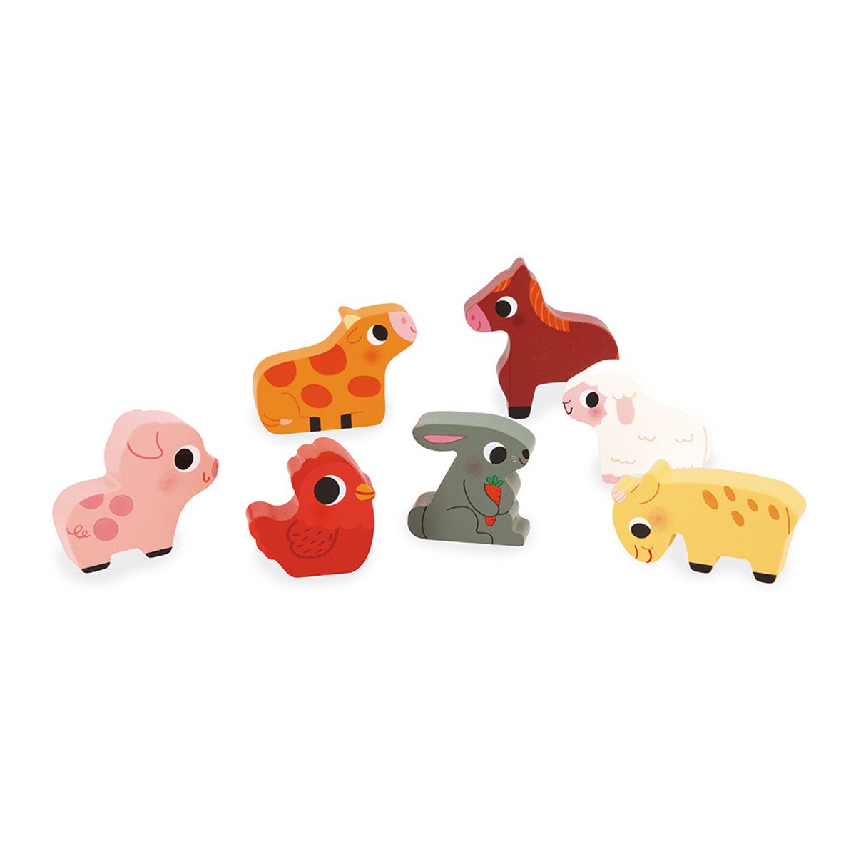 Puzzle En Bois A La Ferme couleur unique, JANOD