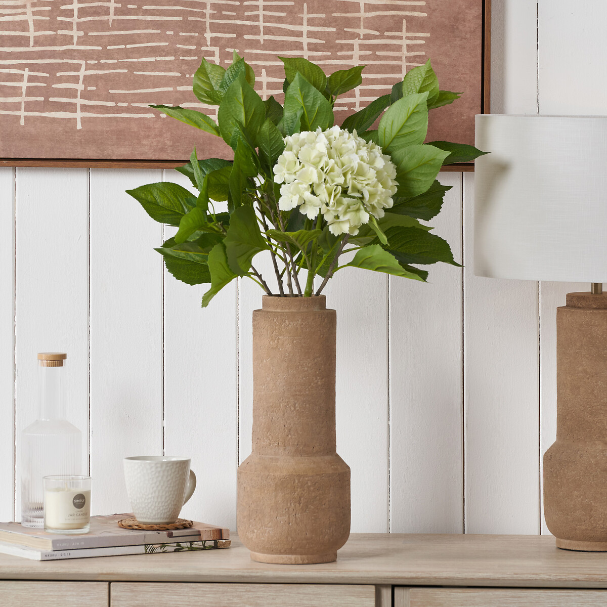 37cm Tall Concrete Brown Stoneware Vase brown              , ÉDITÉ