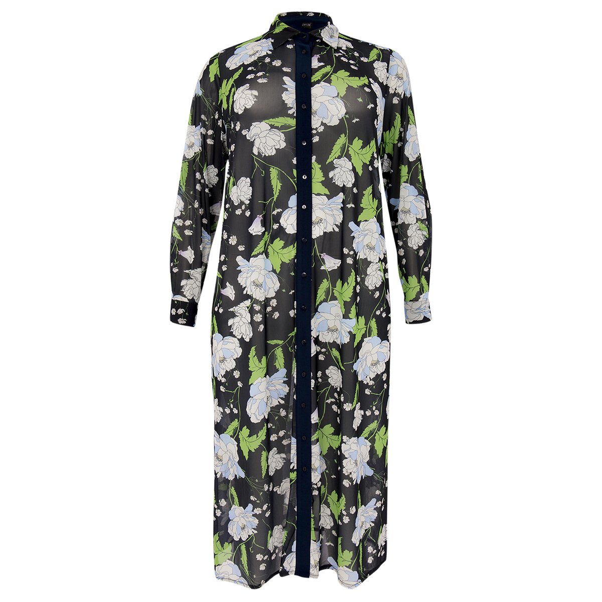 Chemise imprimé / imprimée floral bleu, YOEK