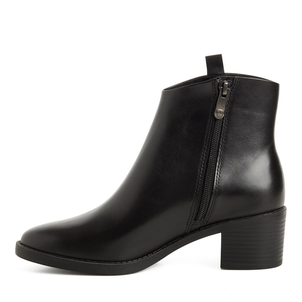 Bottine en cuir noir, MARCO TOZZI