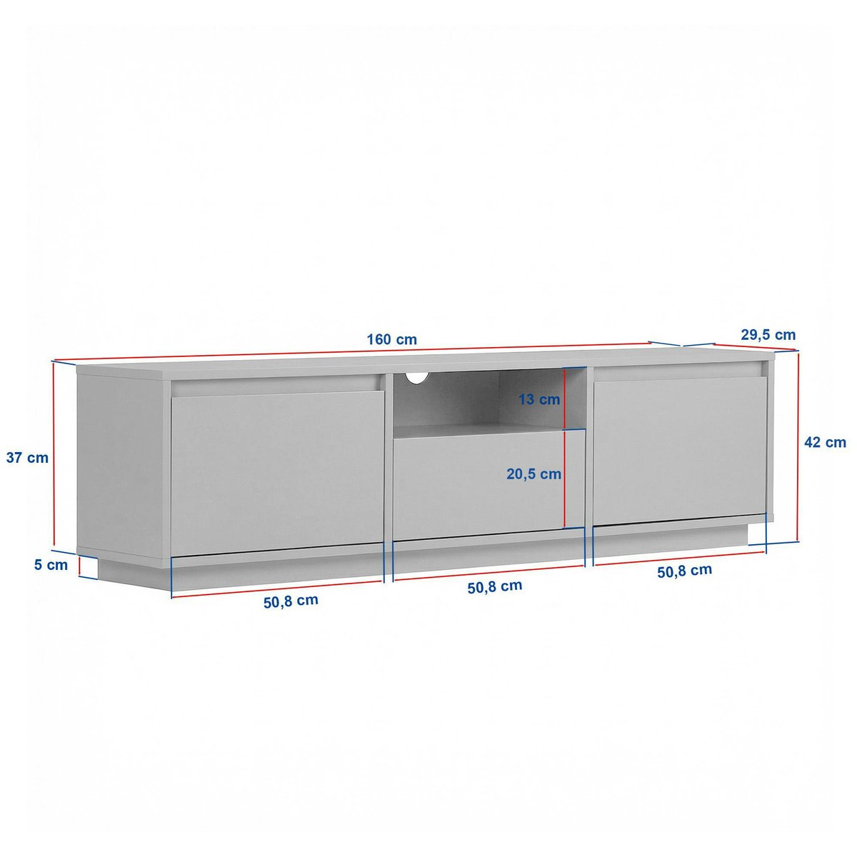 Meuble TV 3 portes 1 niche MARFA chêne, PIER IMPORT