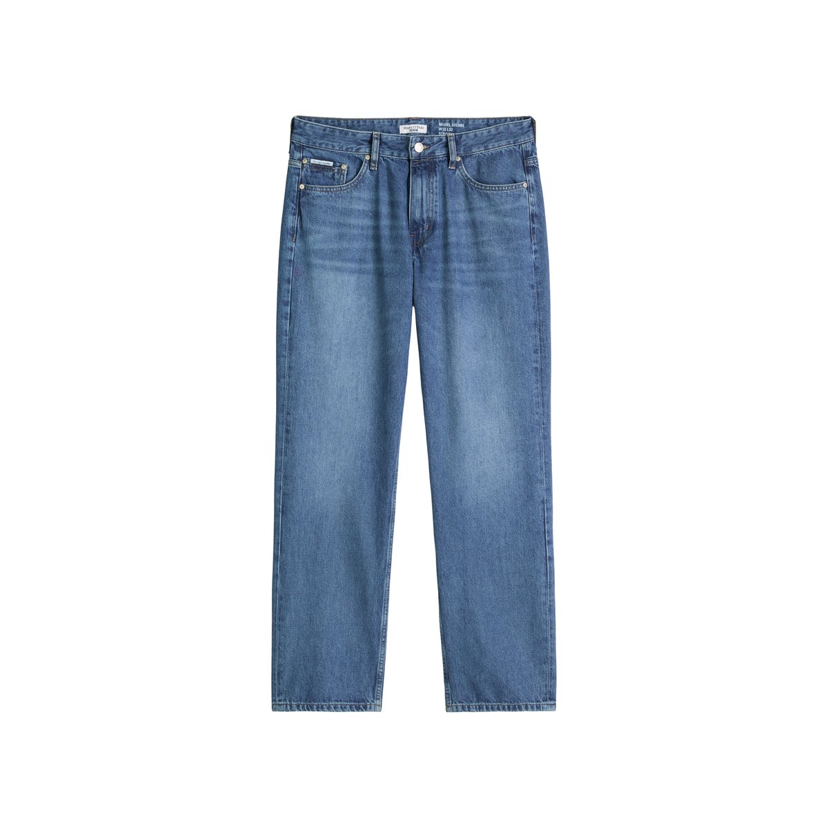 Jeans modèle Sverre droit en pur coton bio bleu moyen, MARC O’POLO DENIM