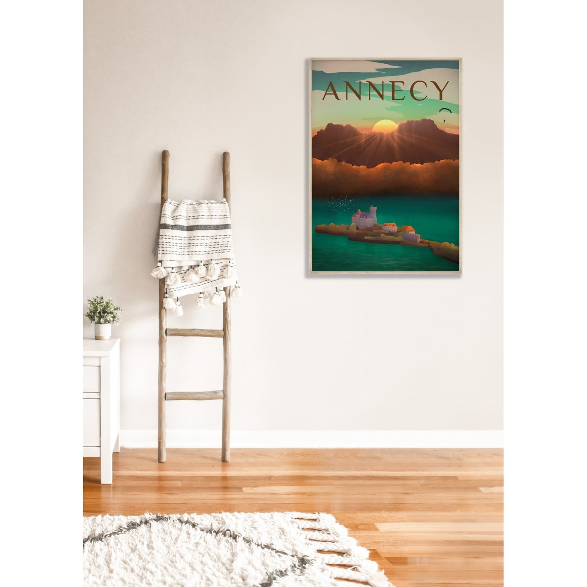 Affiche ville Annecy blanc, L'AFFICHERIE