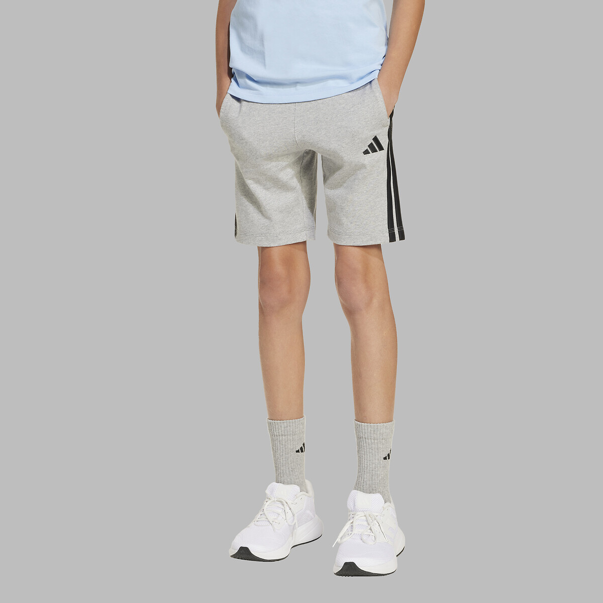 Short 7/8-15/16 ans gris/noir, ADIDAS SPORTSWEAR