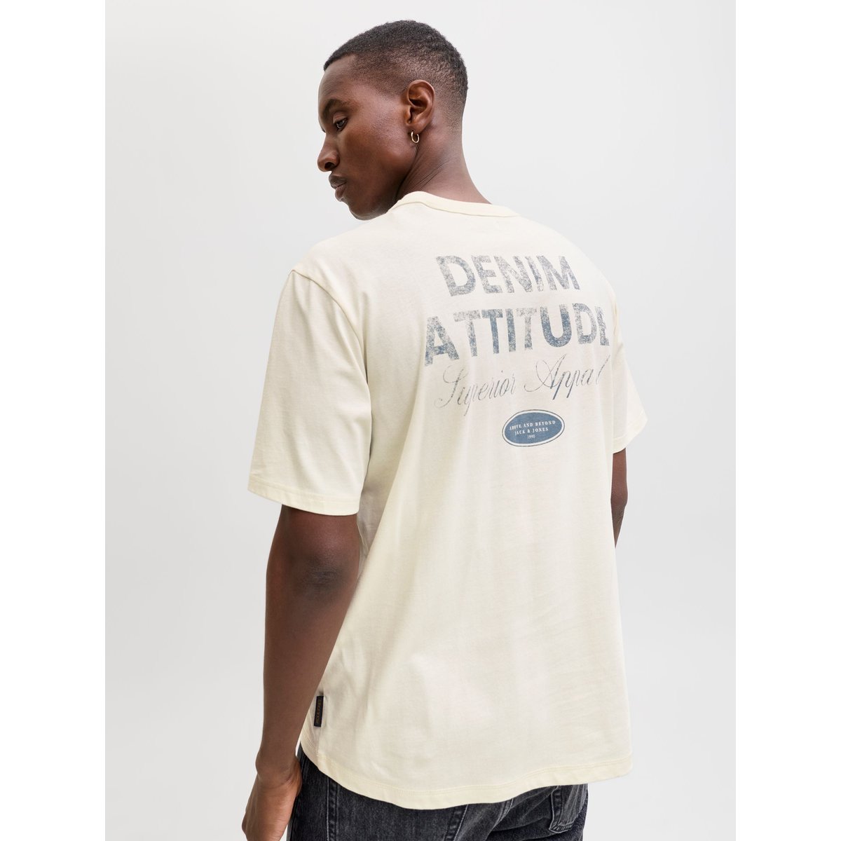 T-shirt logo dos crème, JACK & JONES