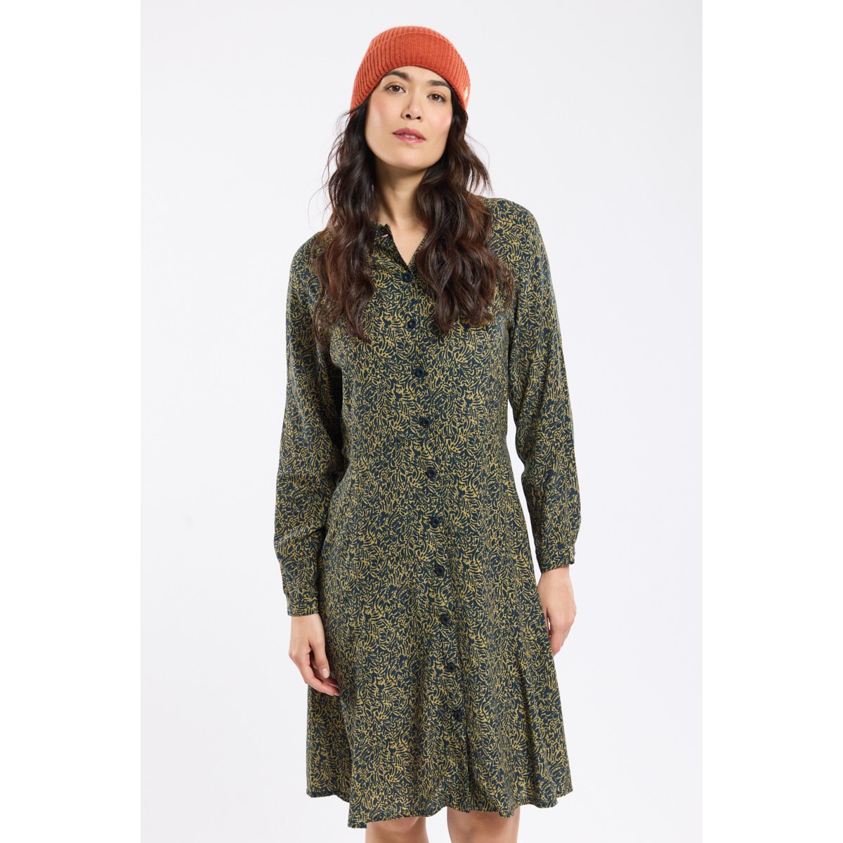 Robe chemise imprimée en Cupro imprimé ombrage, ARMOR-LUX