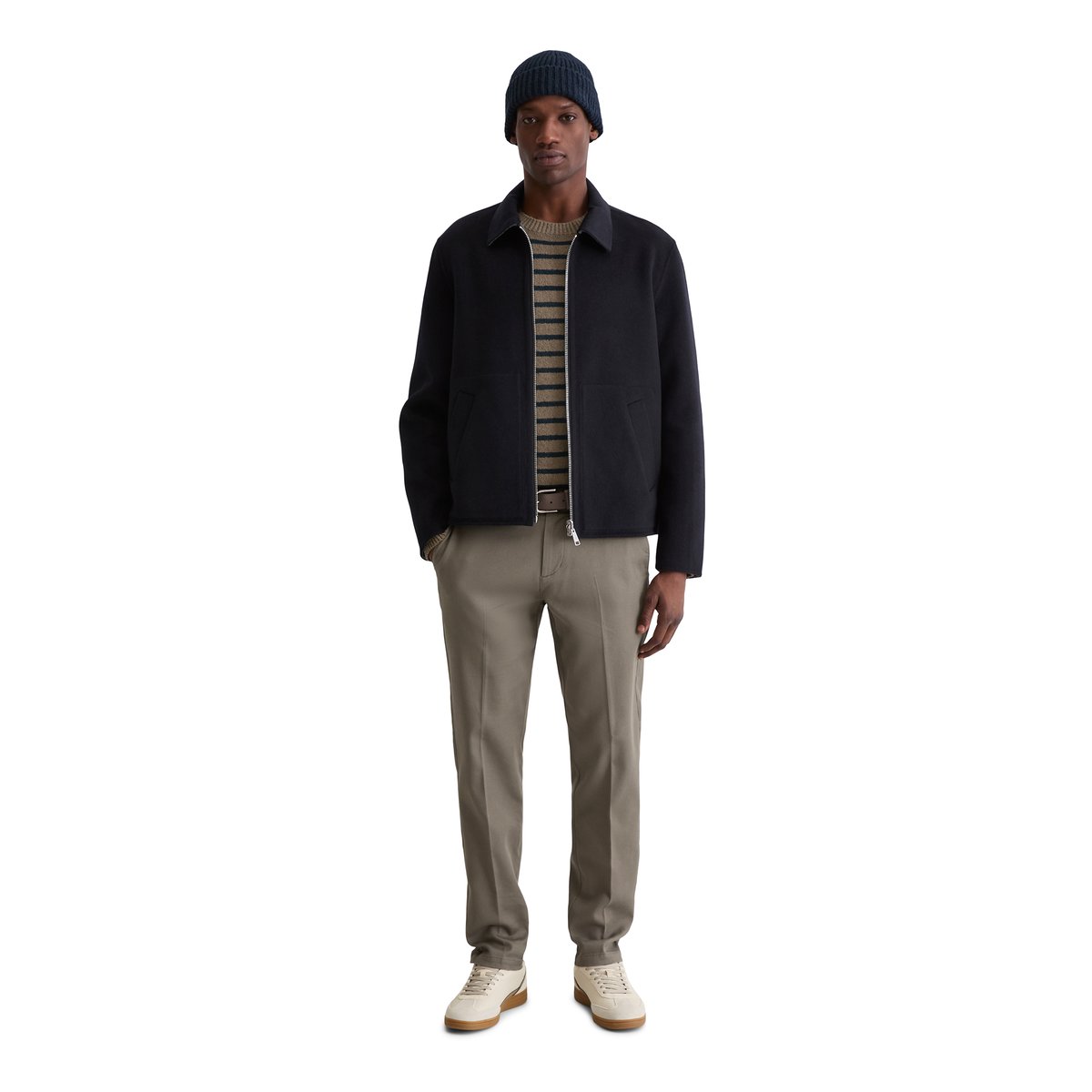 Veste en laine réversible regular en laine double face compacte bleu foncé, MARC O'POLO