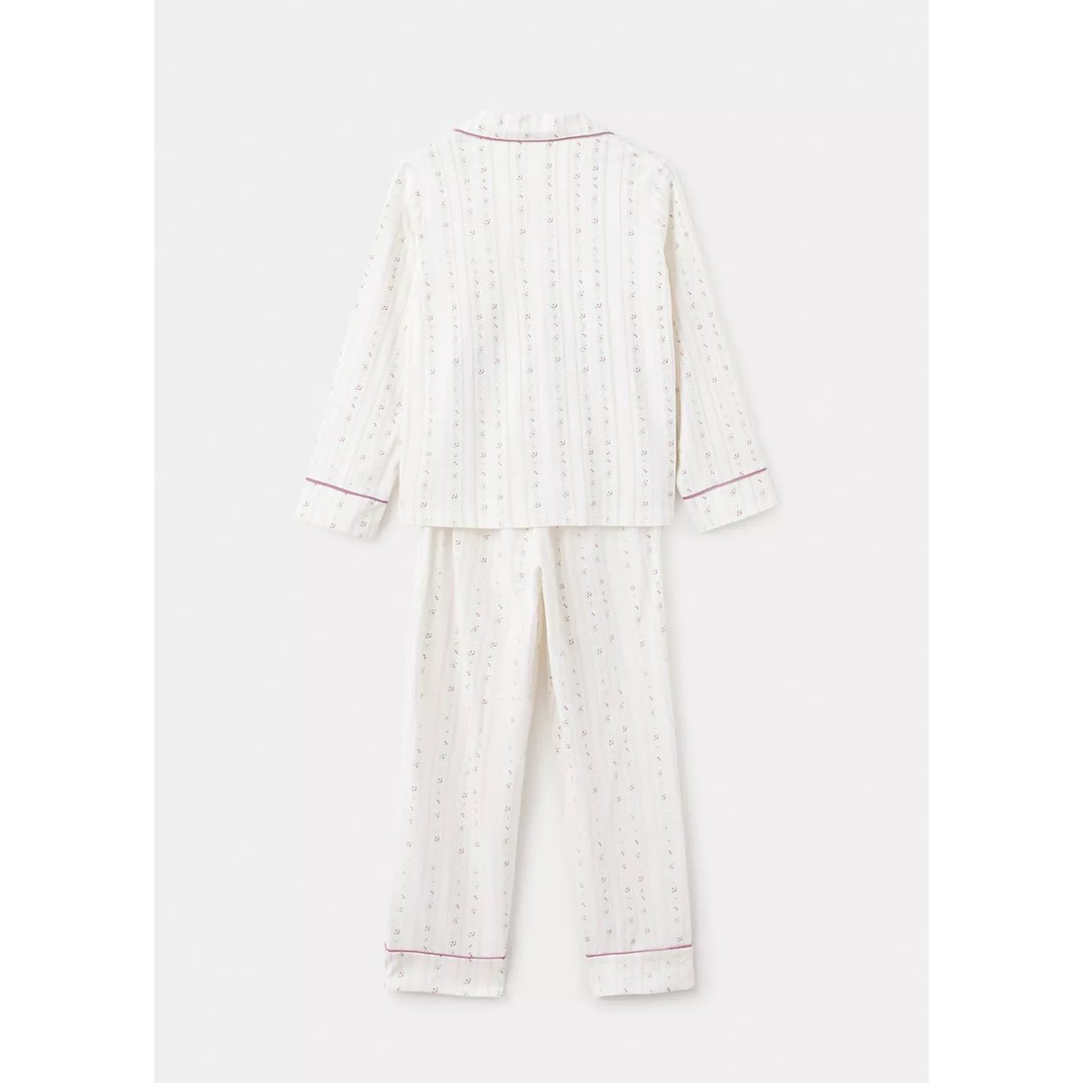 Pyjama complet imprimé à fleurs blanc cassé, MANGO KIDS