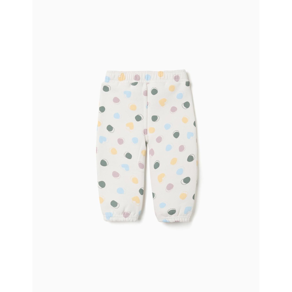 Pantalon en molleton avec doublure en coton peigné et motif à pois blanc, ZIPPY
