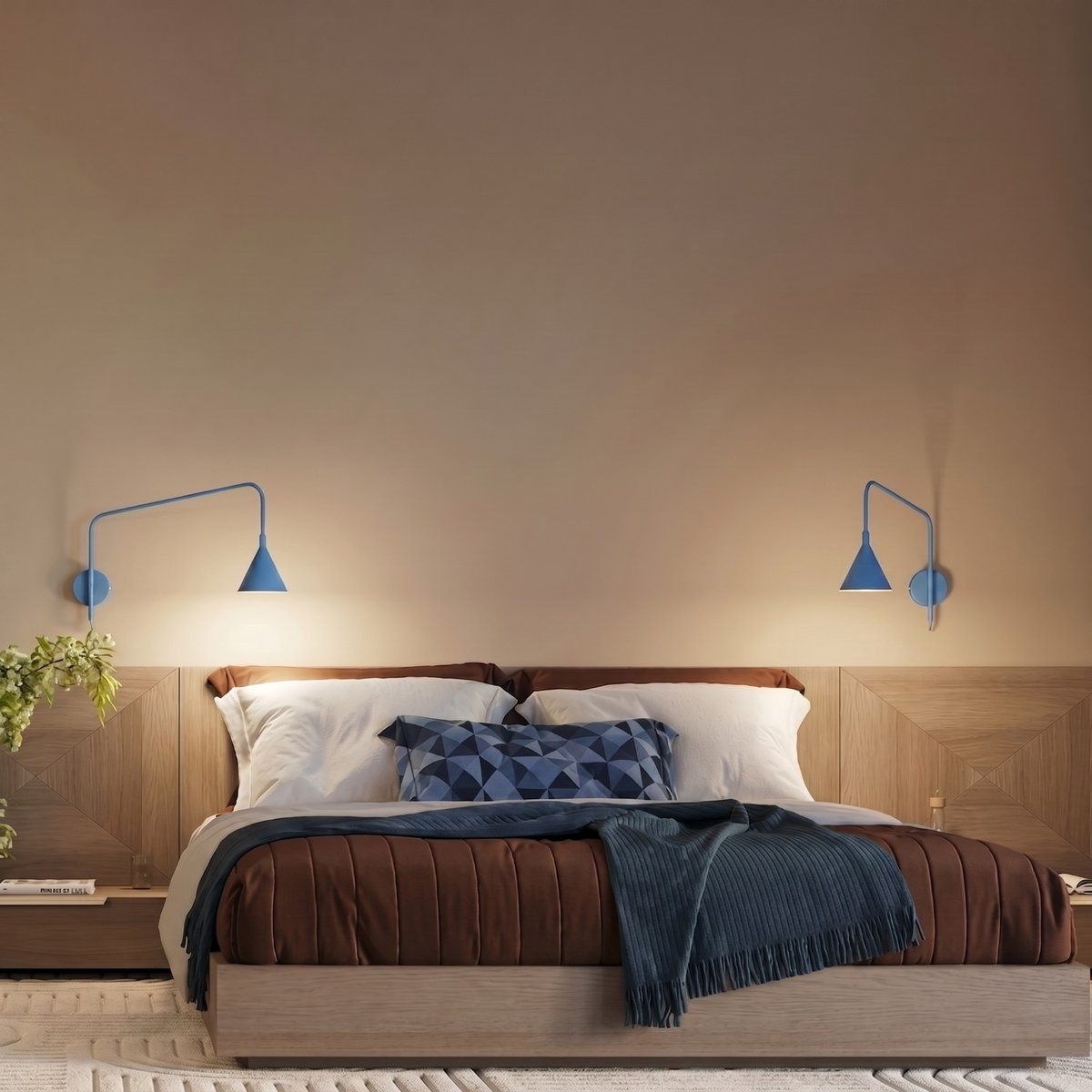 Applique murale Bleu E14 1 Nox bleu, EDEN