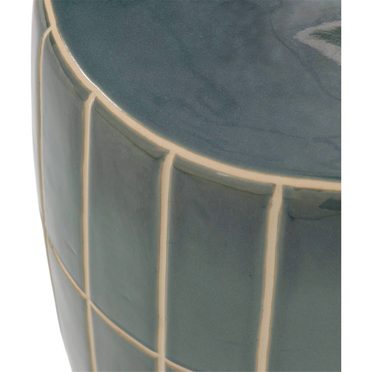 Tabouret en céramique brillante bleu clair brillant, RECOLLECTION