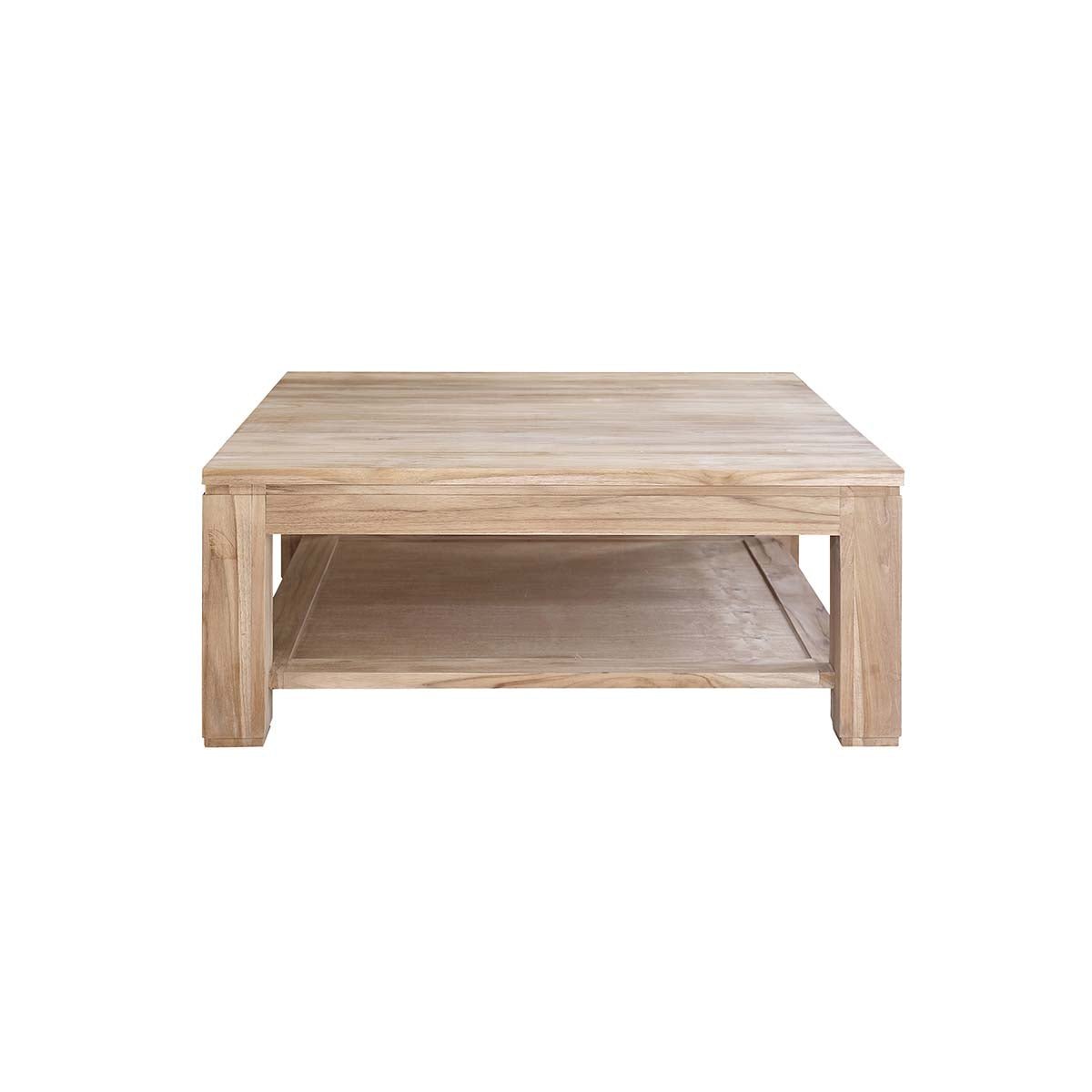 Table basse en teck massif 100 cm double plateau BOSTON naturel, BERAH GETAH