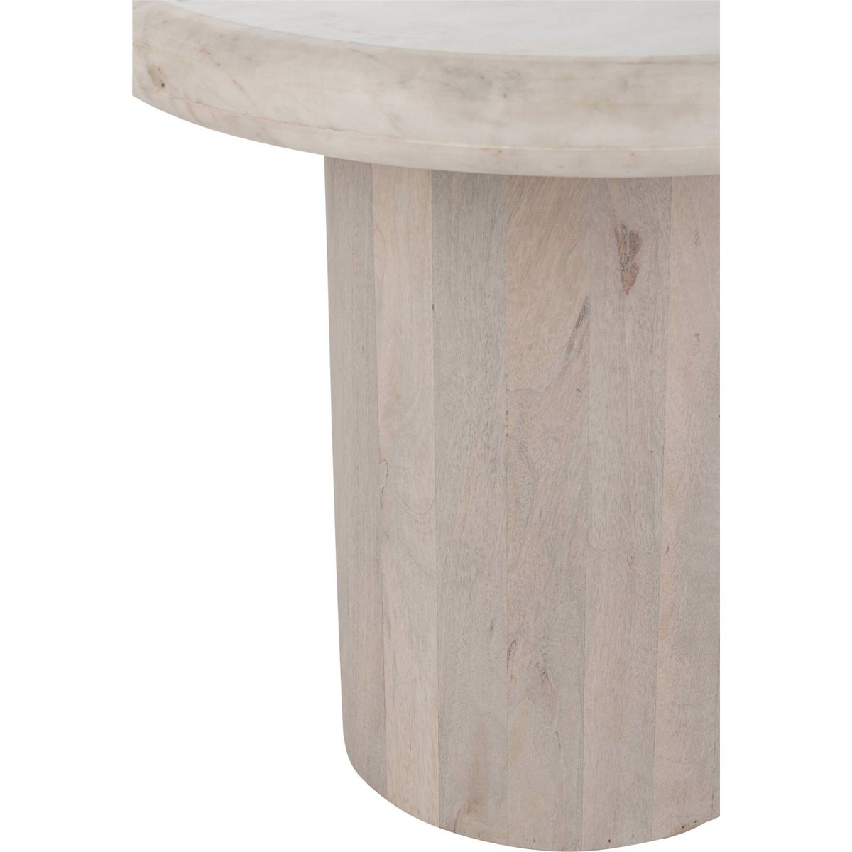 Table d'appoint ronde en marbre blanc cassé, RECOLLECTION