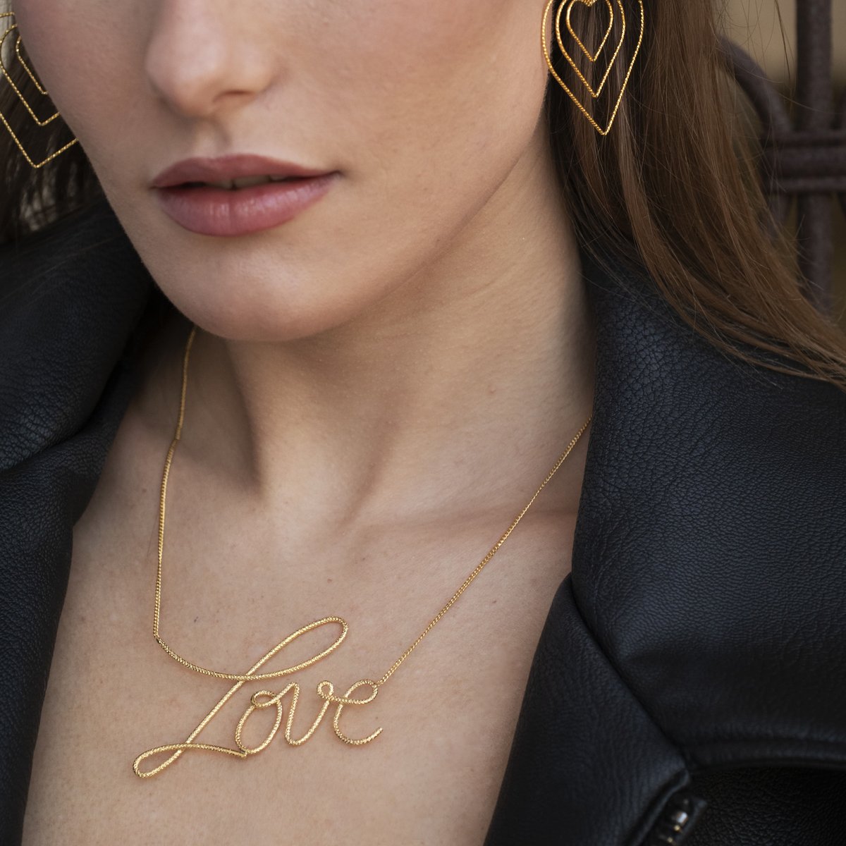 Collier doré love - bling xxl doré, CAROLINE NAJMAN