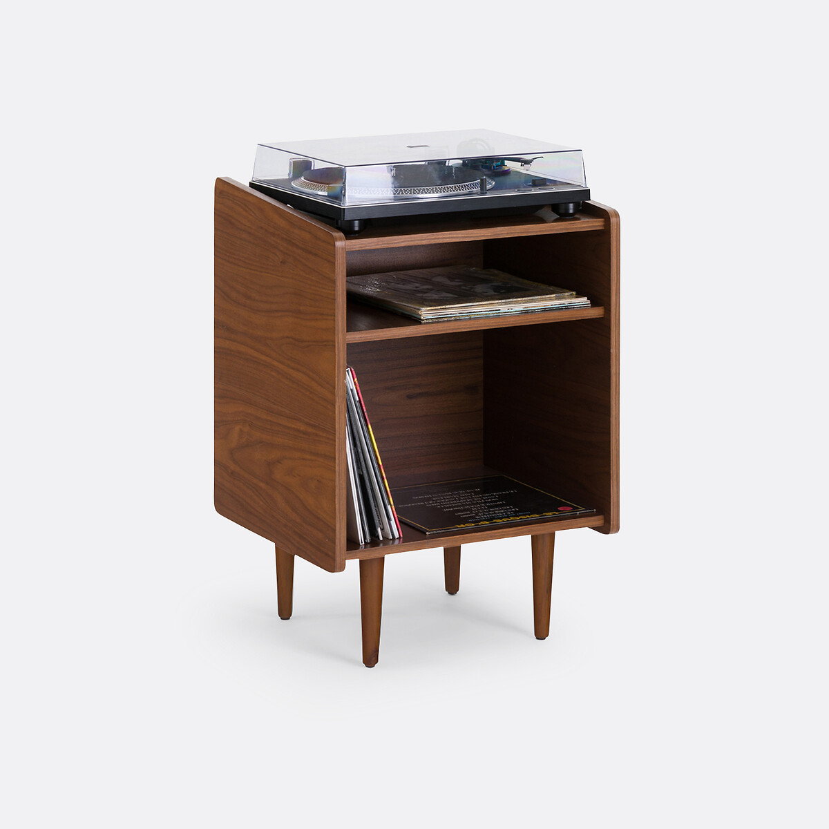 Meuble vintage pour vinyles L51 cm, Ronda noyer, LA REDOUTE INTERIEURS