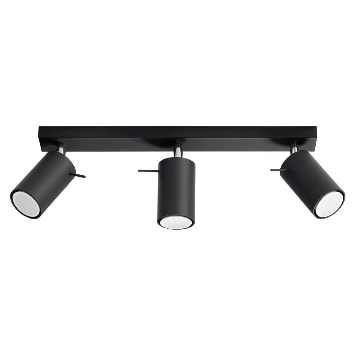 Plafonnier Acier Noir GU10 3 Ring Line noir, EDEN