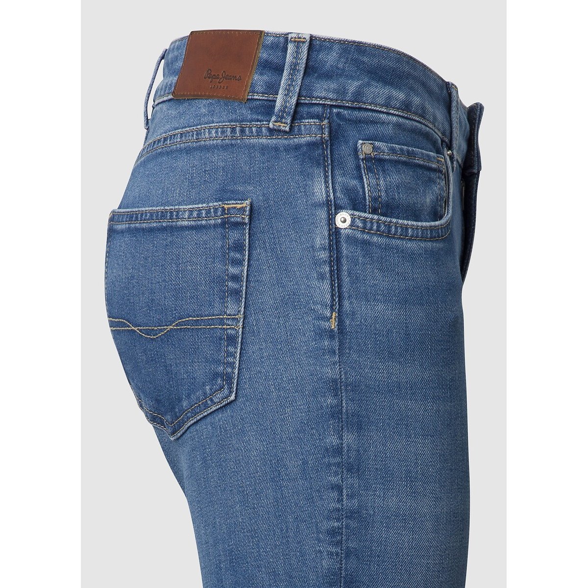 Mid Rise Skinny Jeans medium blue wiser wash, PEPE JEANS
