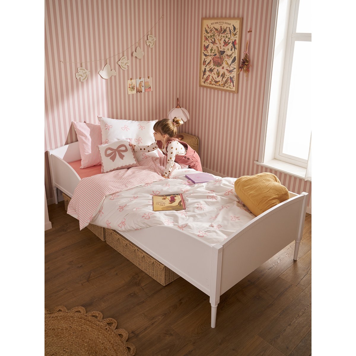 Lit enfant 90x200 cm avec moulure Canopée blanc, VERTBAUDET