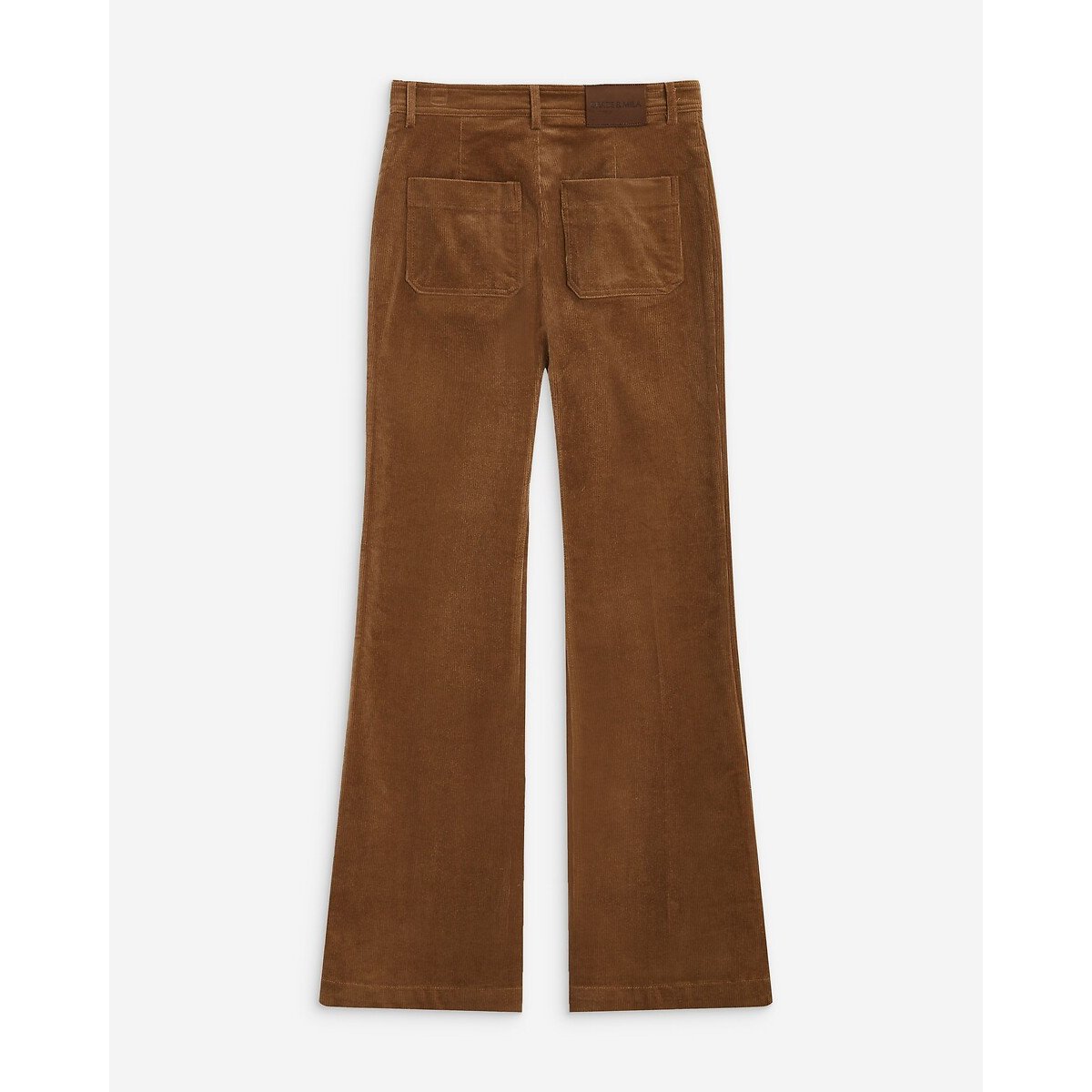 Pantalon flare en velours, ALBAN marron, GRACE & MILA