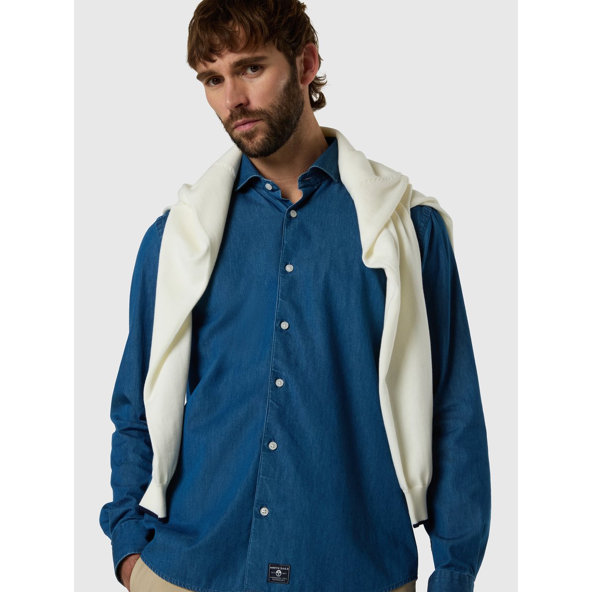 Chemise en denim à col découpé combo 3, NORTH SAILS