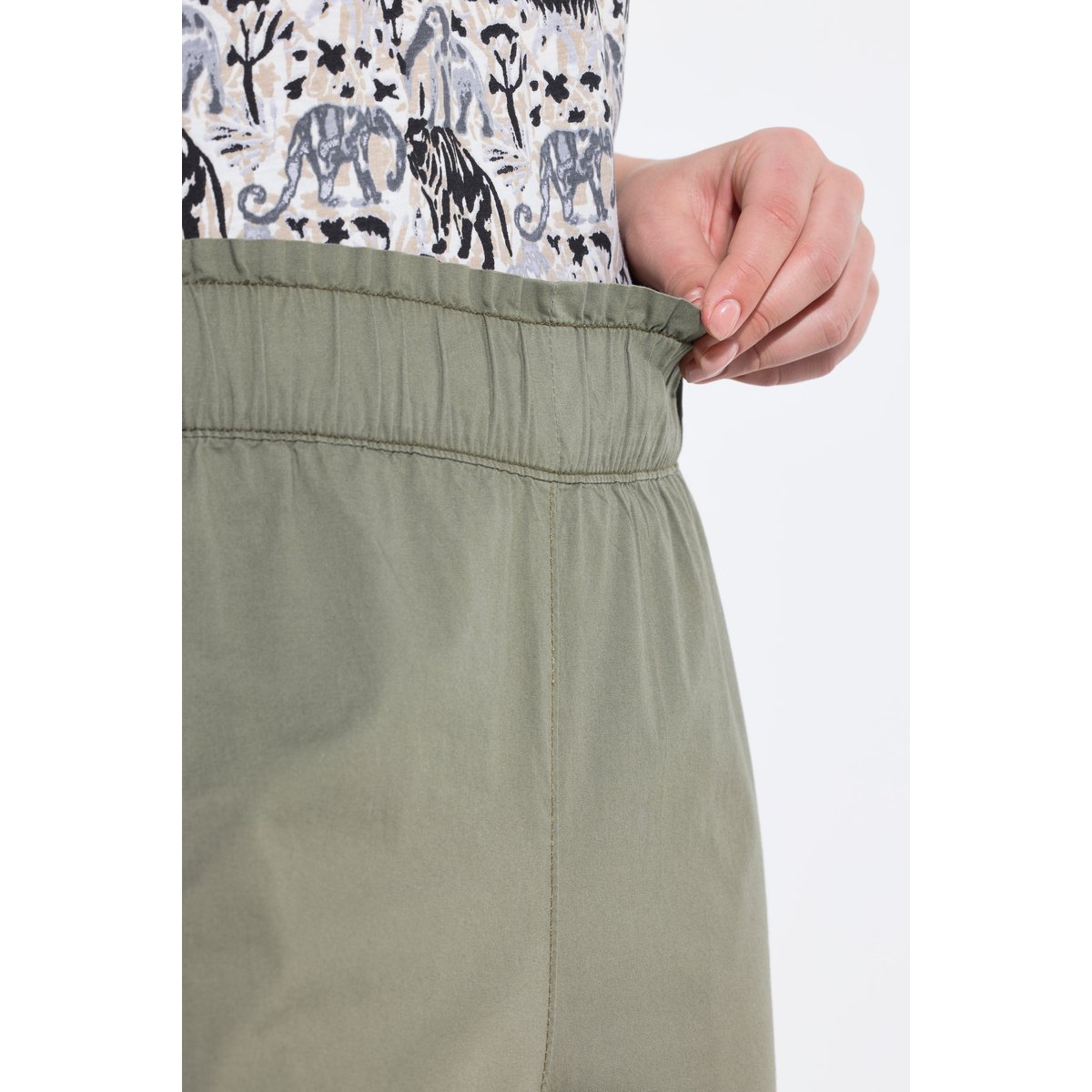 Jupe-culotte Rose. Jambe large. gris olive, ULLA POPKEN