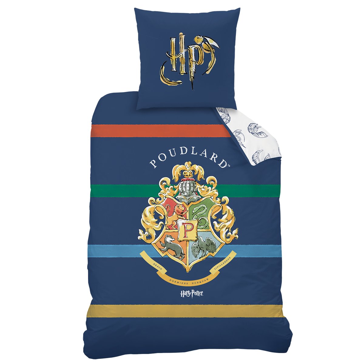 Parure de lit imprimée 100% coton, COLORS bleu, HARRY POTTER