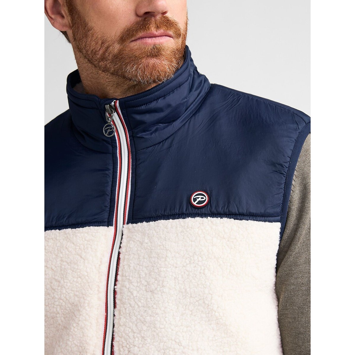Parka sans manches en sherpa bleu marine, PETROL INDUSTRIES
