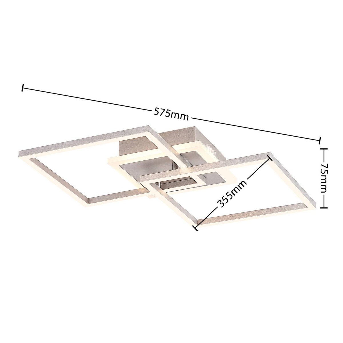 Plafonnier en aluminium moderneLED, Fjardo argent, LINDBY