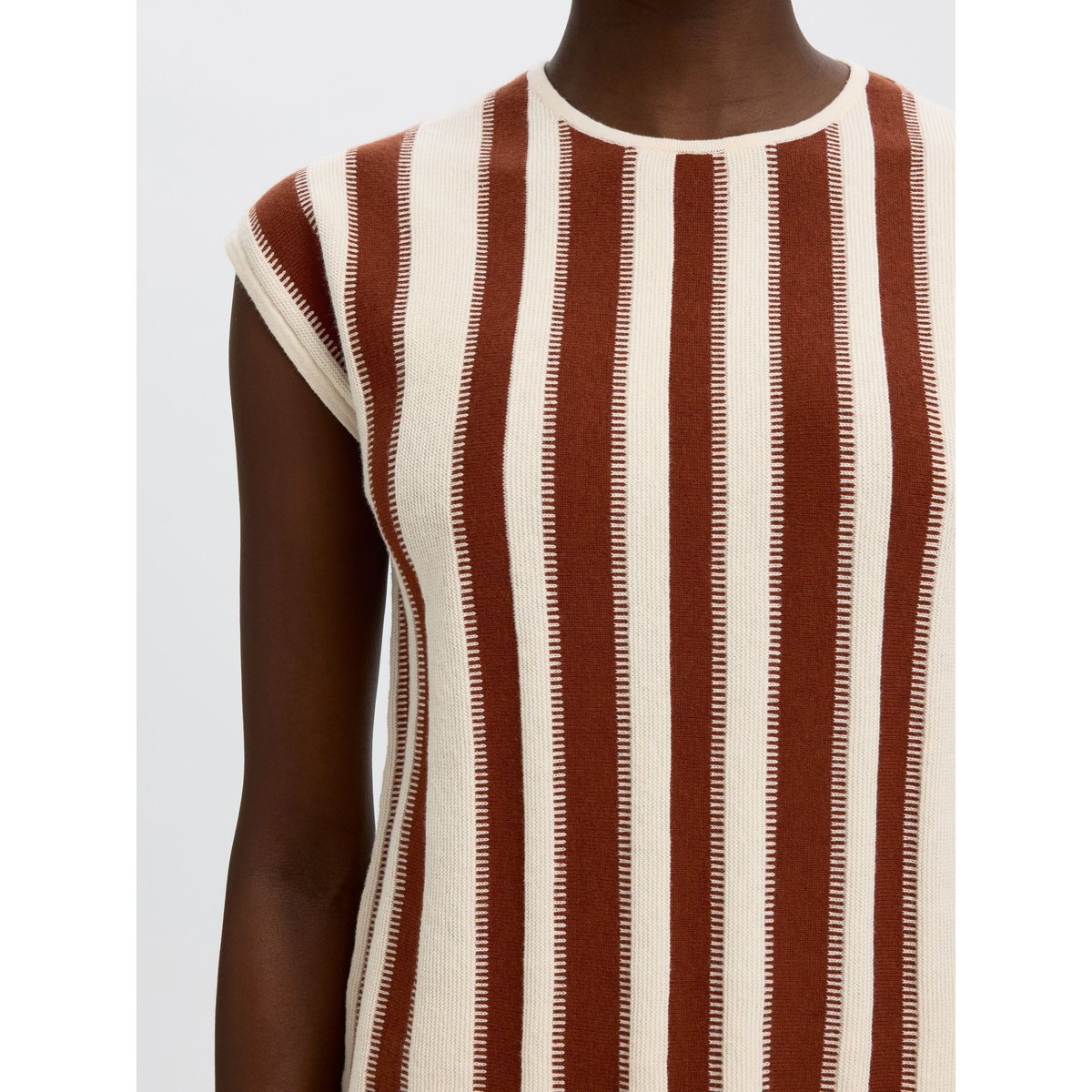 Top En Maille birch, SELECTED