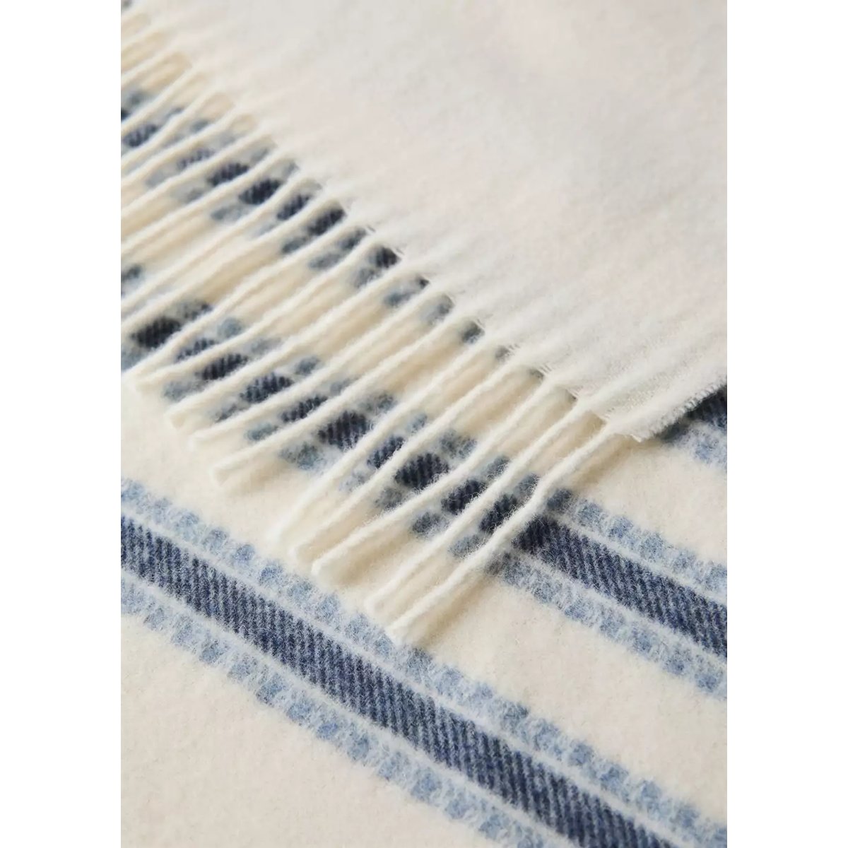 Couverture en laine à rayures bleu, MANGO HOME