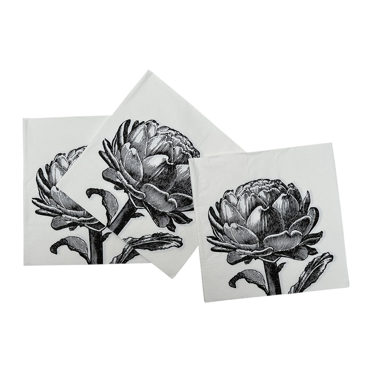 Lot de 20 serviettes papier artichaud noir, OPJET