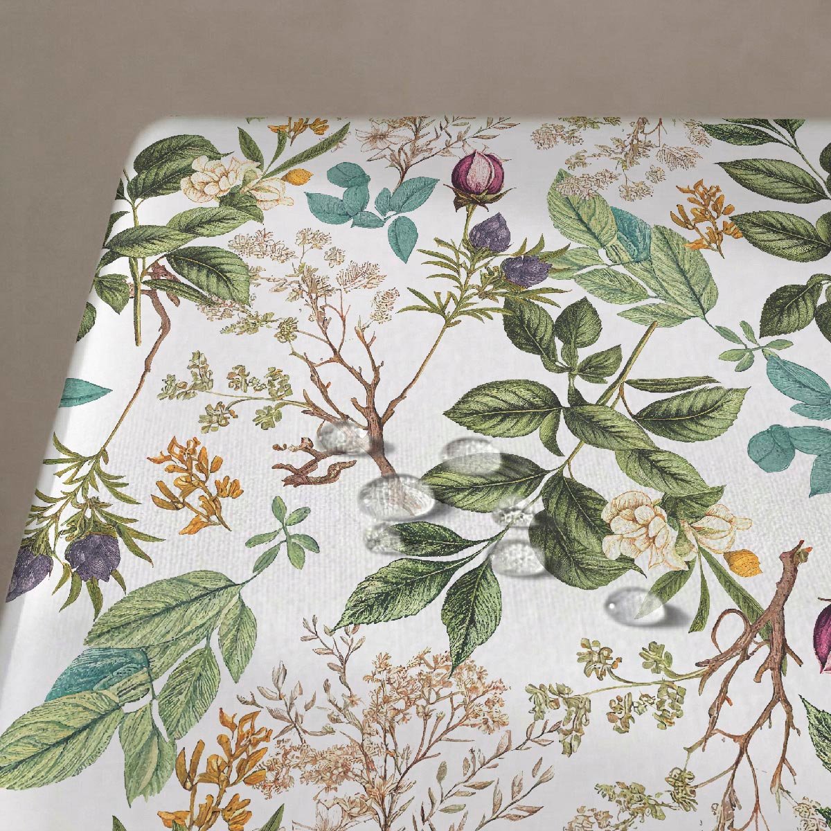 Nappe anti-taches Botanic - 100% coton - vert, NAF NAF HOME