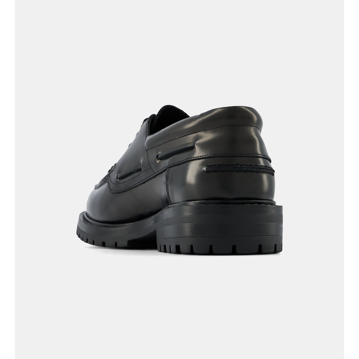 Chaussures bateau oury cuir polido noir, COMPTOIR GL