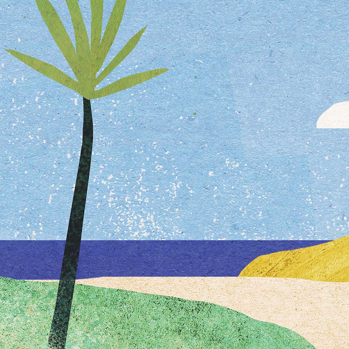 Papier peint la plage à vélo intissé, HEXOA