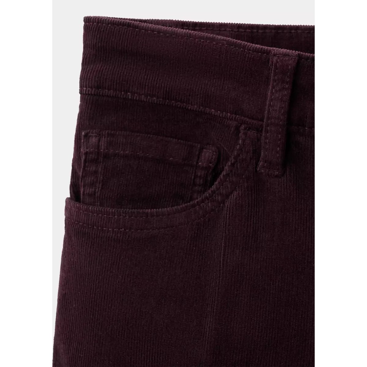Jean flare velours côtelé lie de vin, MANGO