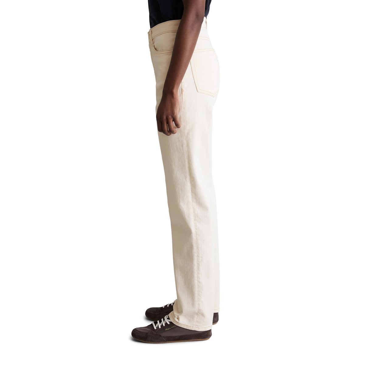 Jeans modèle Olina droit en denim doux Left Hand blanc, MARC O’POLO DENIM