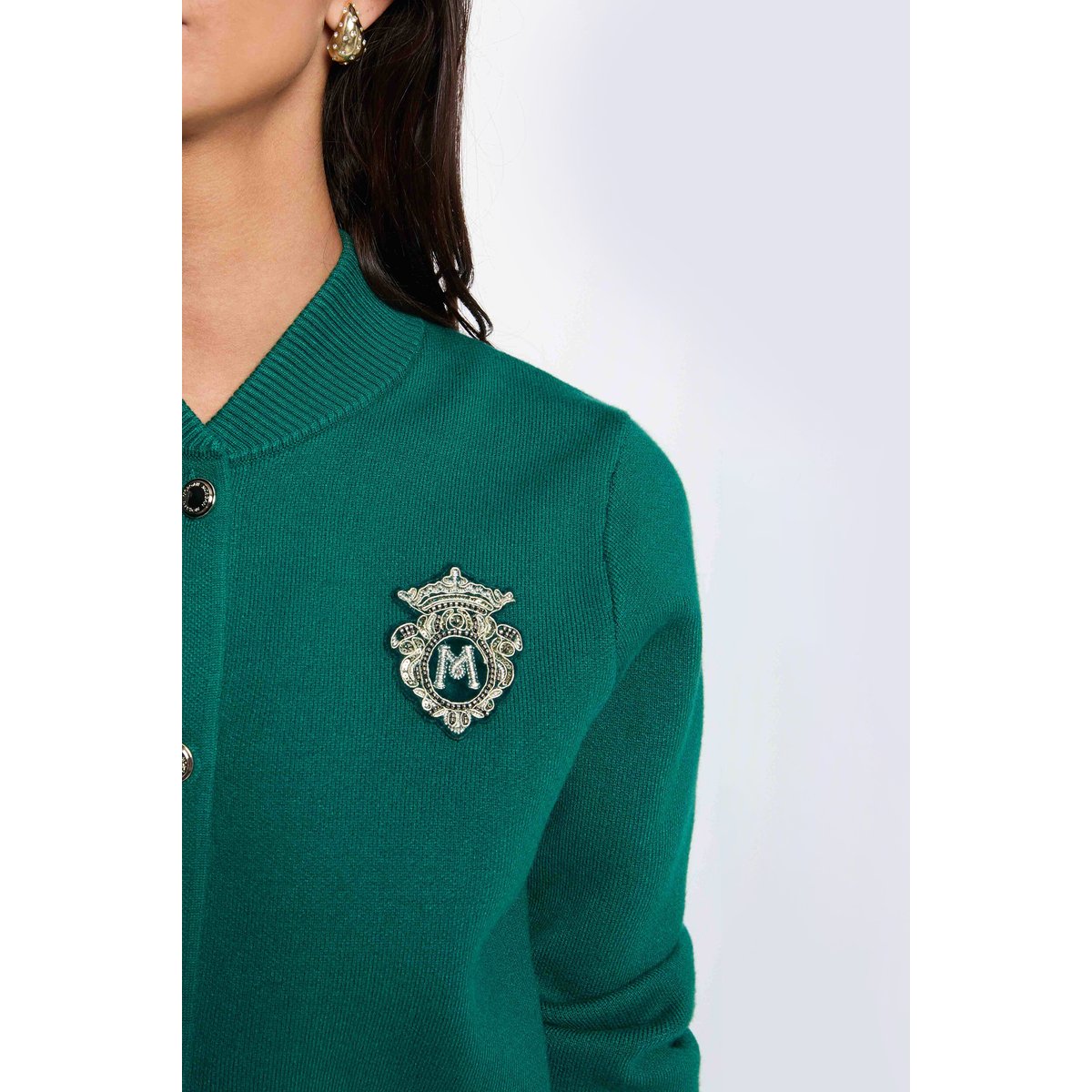 Pull col teddy vert, MORGAN