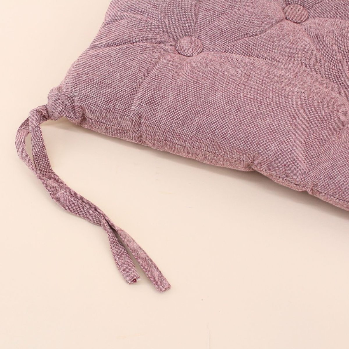 Lot de 4 galettes de chaise capitonnées unie rose, ORNAMI