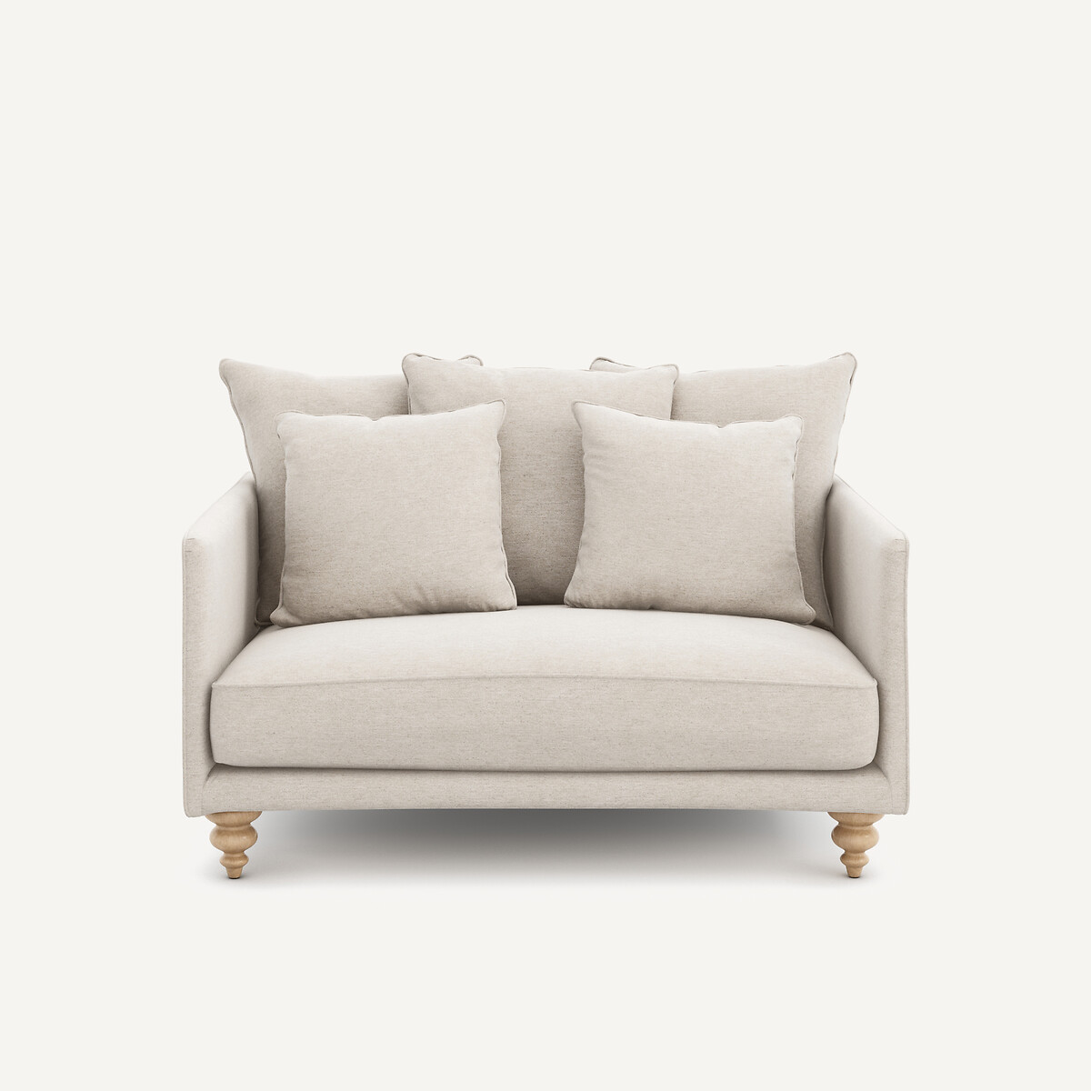 2-Sitzer-Sofa, aus meliertem Leinen, LAZARE elfenbein, AM.PM