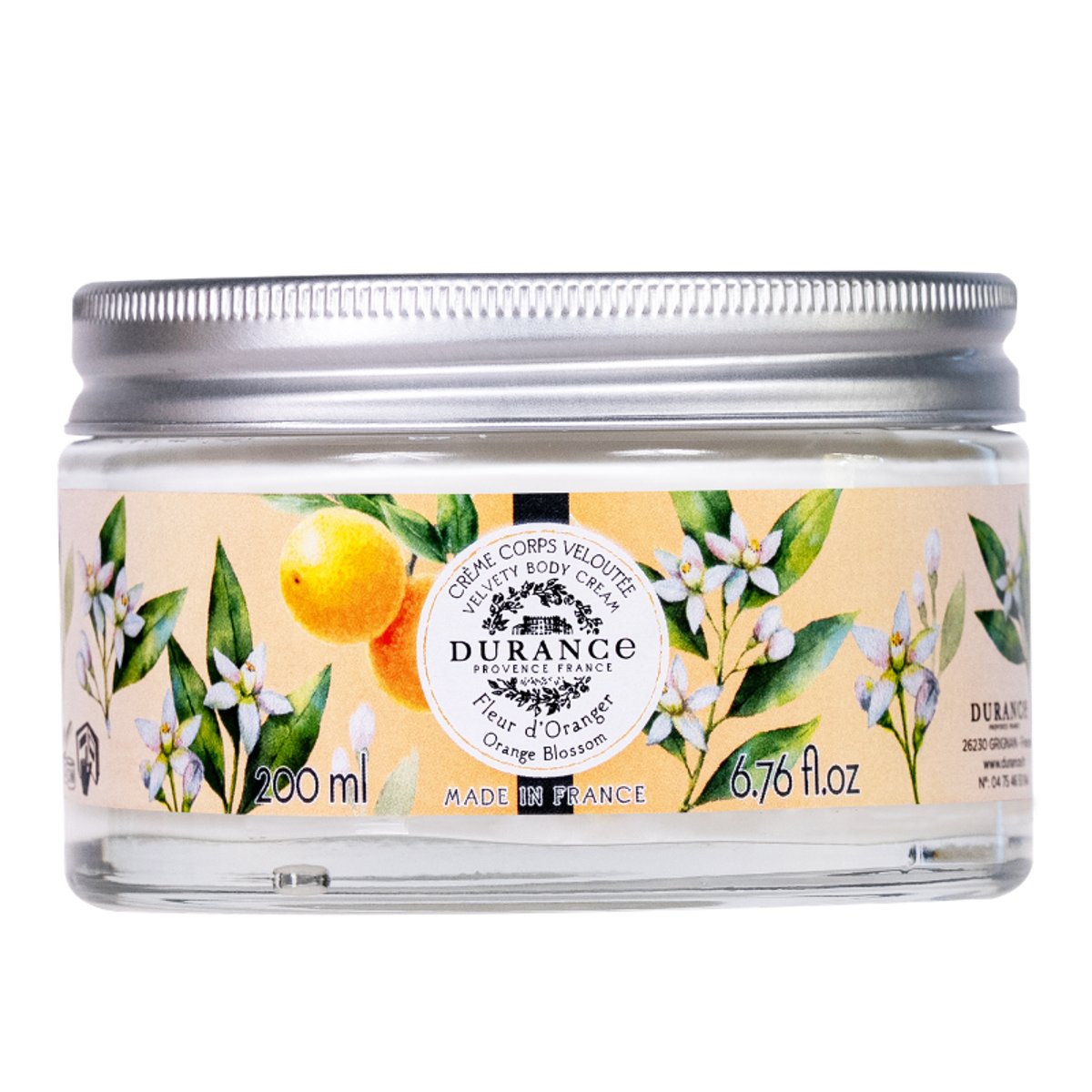 Crème corps veloutée FLEUR D'ORANGER couleur unique, DURANCE