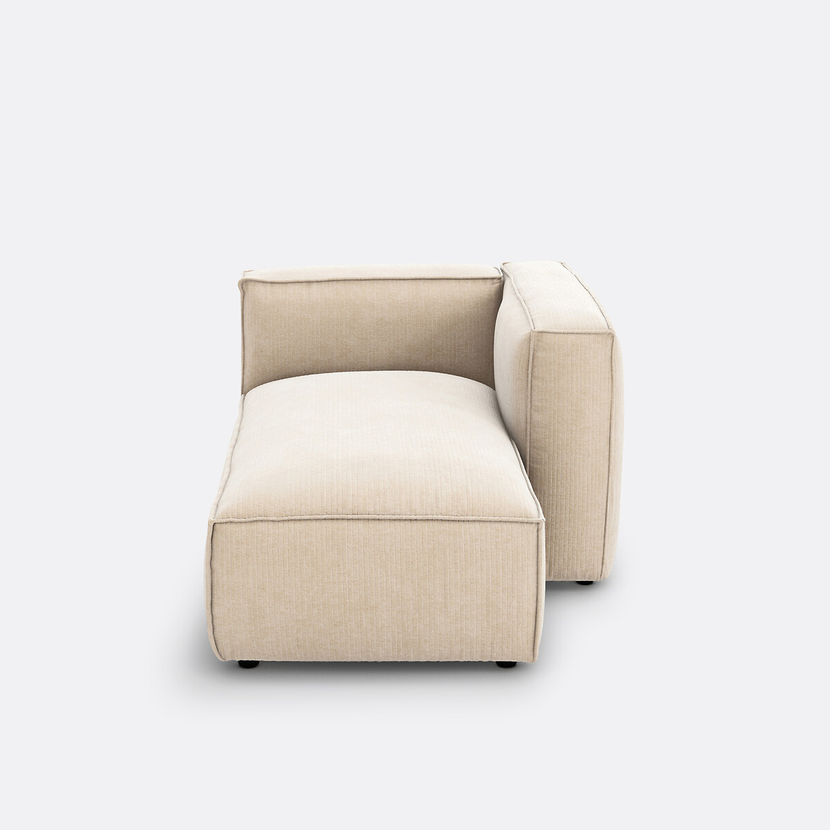 Fauteuil voor modulaire bank, vintage ribfluweel, Seven ecru, LA REDOUTE INTERIEURS