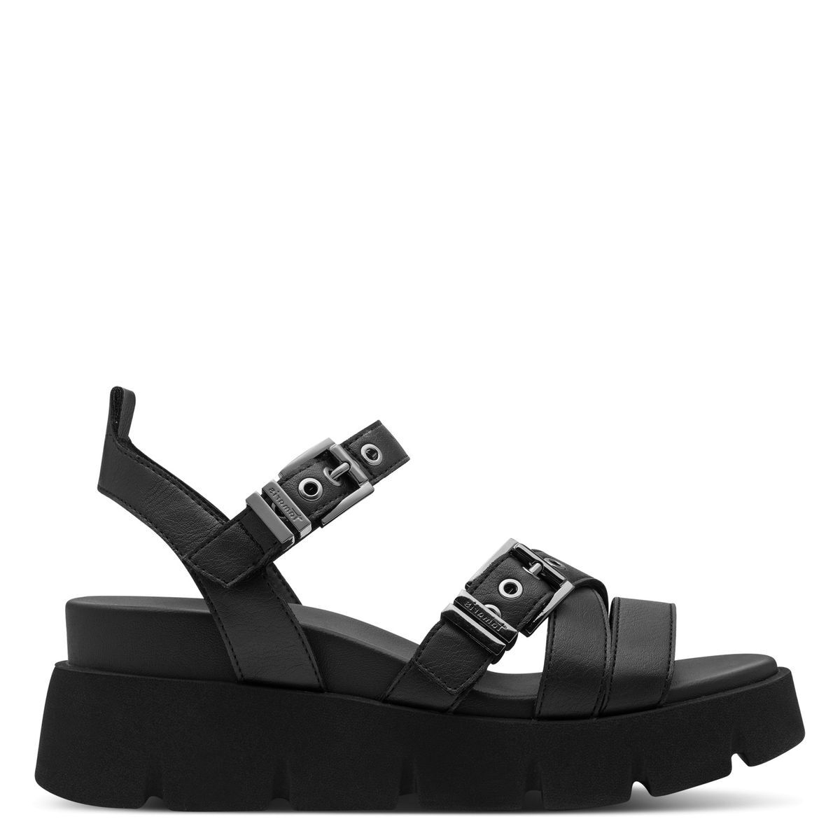 Sandales chunky compensées noir, TAMARIS