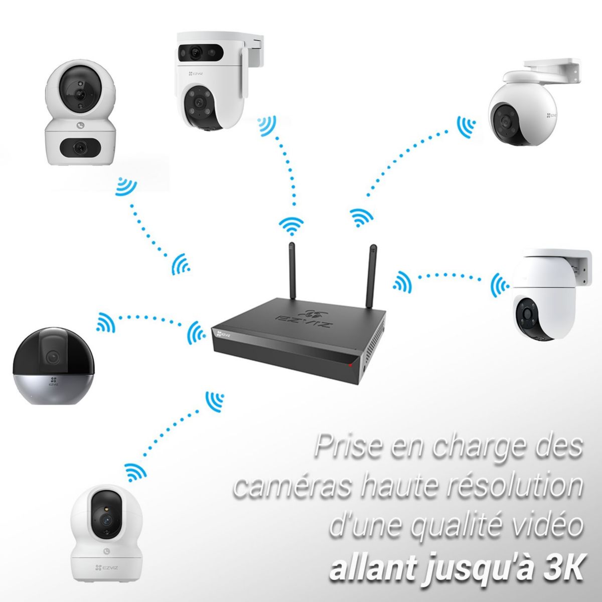 Caméra de surveillance NVR H5S+ 4 caméras extérieures H3C 2K+ couleur unique, EZVIZ