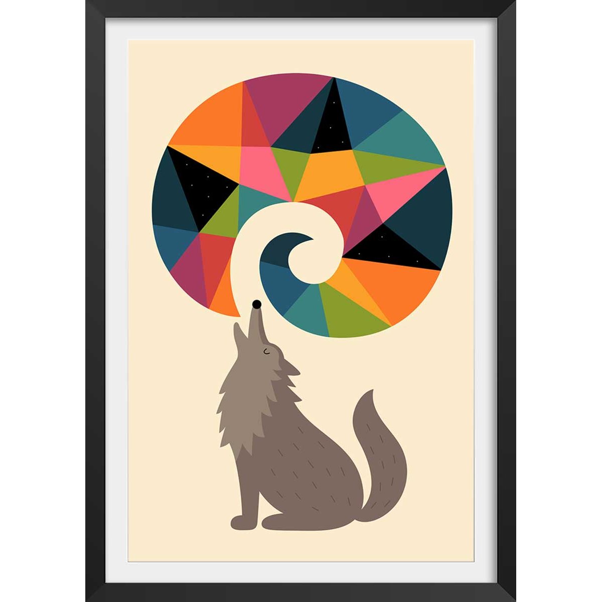 Affiche woo your dream affiche + cadre en bois - noir, HEXOA