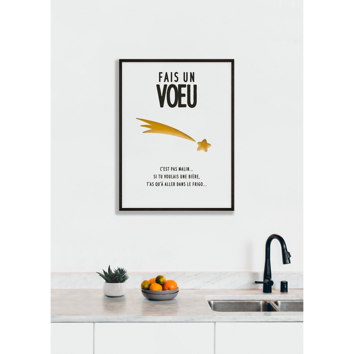 Affiche 'Fais un voeu' blanc, L'AFFICHERIE