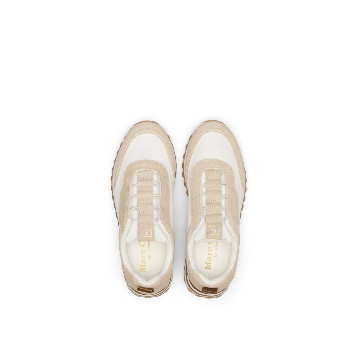 Baskets slip-on modèle Bjorna en cuir velours et néoprène blanc, MARC O'POLO