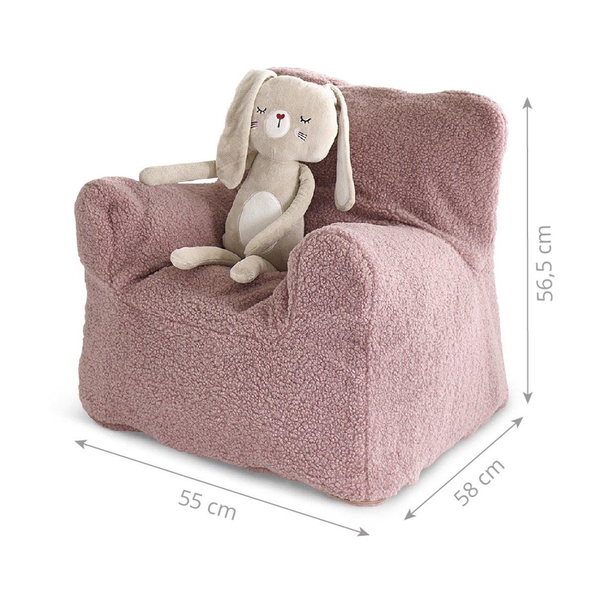 Fauteuil enfant XL rose, PETITE AMELIE