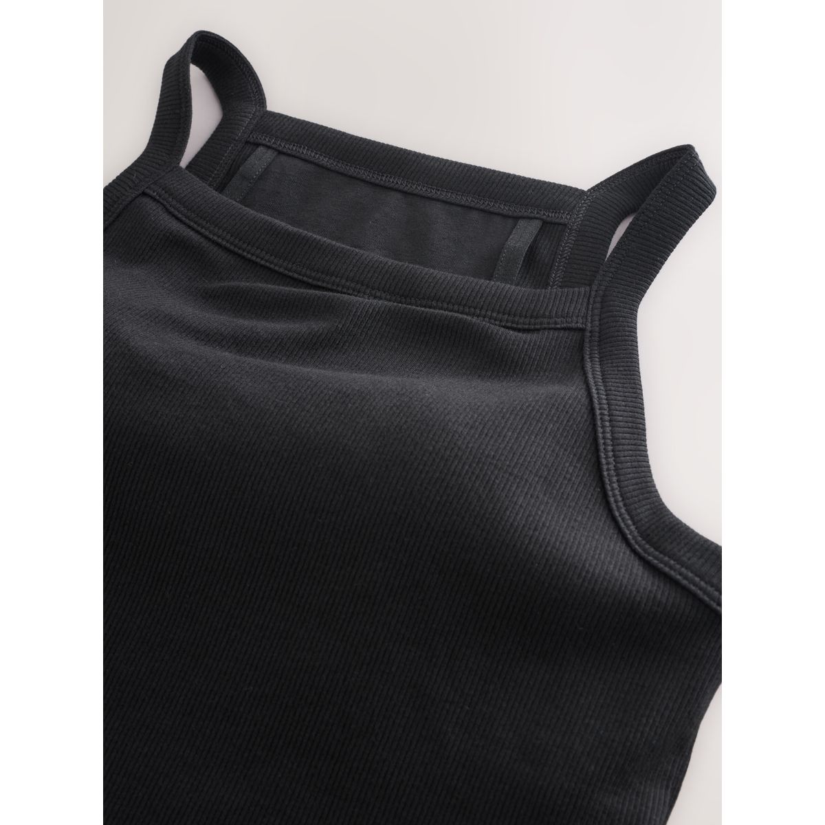 Soutien-gorge en coton côtelé noir, NEXT