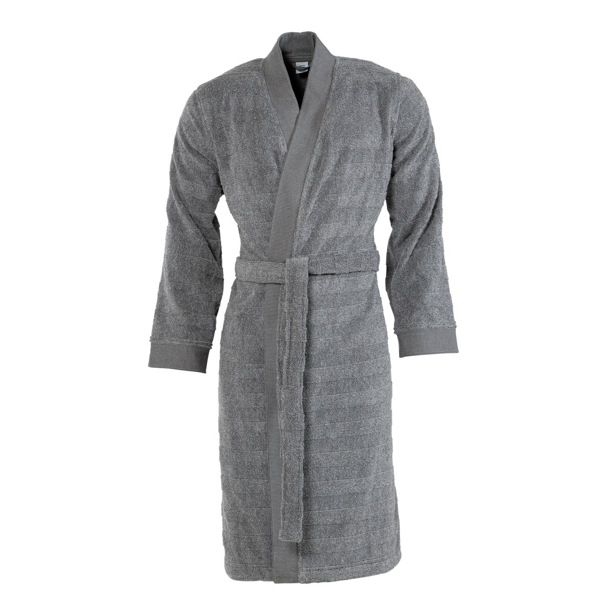 Peignoir coton col kimono GRIZZLI gris, CARRE BLANC