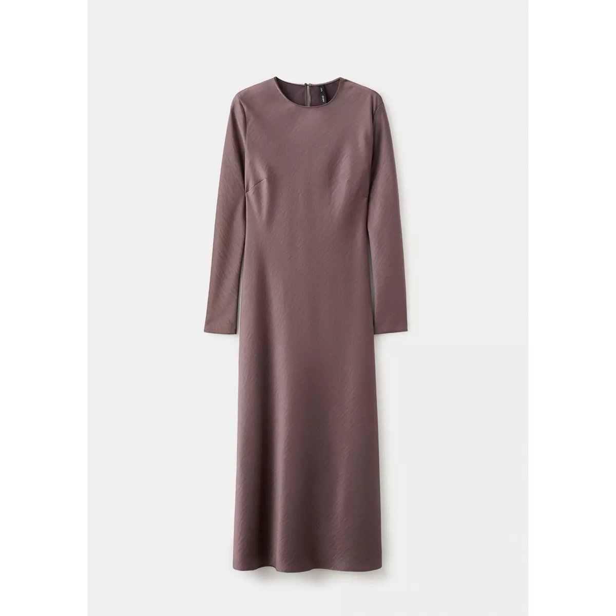 Robe longue satinée texturée violet clair/pastel, MANGO